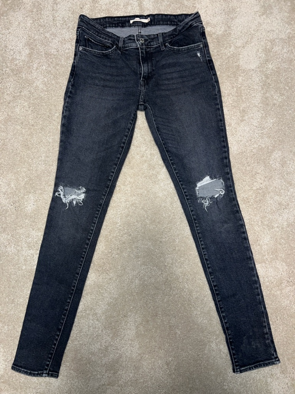 Levi's Women's Black Ripped Skinny Jeans